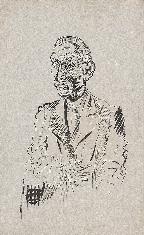 Arnold Peter Weisz-Kubínčan – Self-Portrait with a Hand