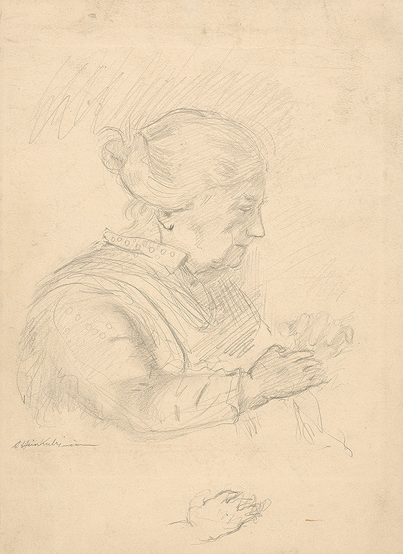 Arnold Peter Weisz-Kubínčan – Náčrt starej ženy 