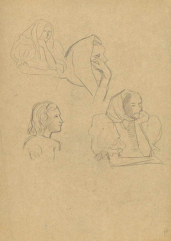 Arnold Peter Weisz-Kubínčan – Sketches of Female Heads