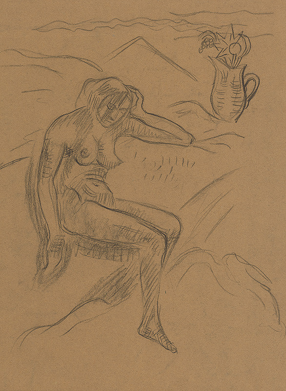 Arnold Peter Weisz-Kubínčan – Sediaci ženský akt v krajine