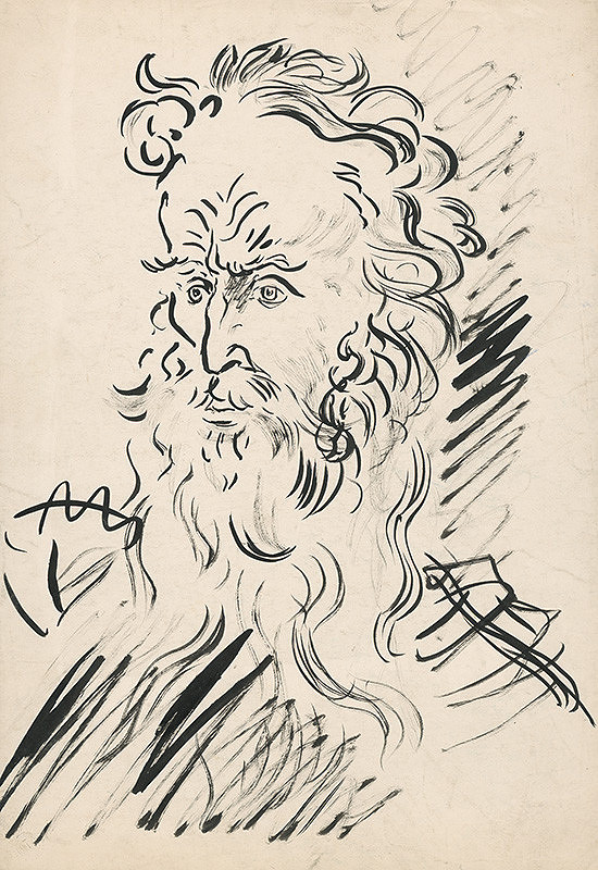 Arnold Peter Weisz-Kubínčan – Head of an Old Man with a Beard 