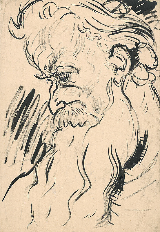 Arnold Peter Weisz-Kubínčan – Head of an Old Man with a Beard