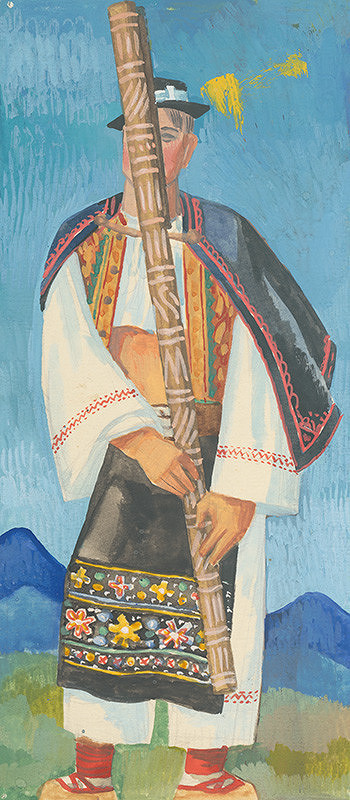 Štefan Bednár – Fujara Player. Design for Cellar Detvan 