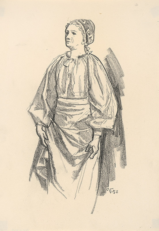 Jaroslav Vodrážka – Study of a Woman in a Folk Costume
