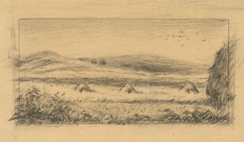 Peter Matejka – Stubble Field with Crosses of Haystacks 