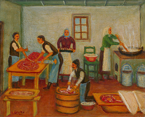 Juraj Lauko st. – Príprava klobás 