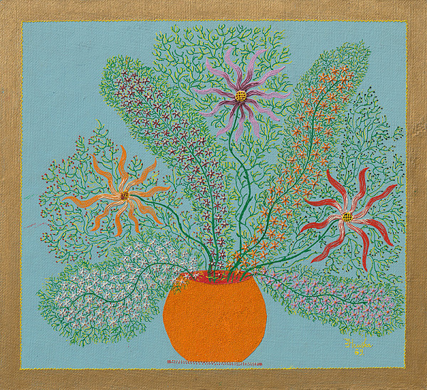 Jan Hruška – Zátišie s oranžovou vázou 