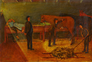 Juraj Lauko st. – Čistenie koní 