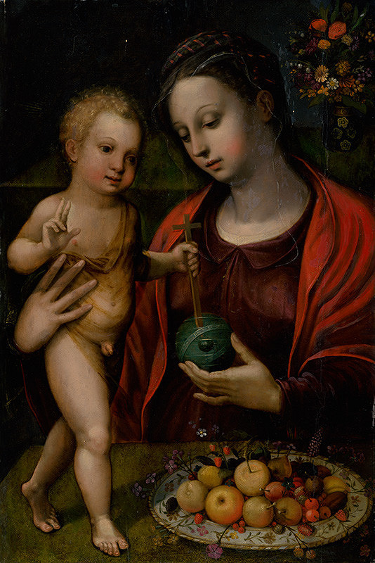 Pieter Coecke van Aelst st., Nizozemský maliar z polovice 16. storočia – Madonna with Child at the Table