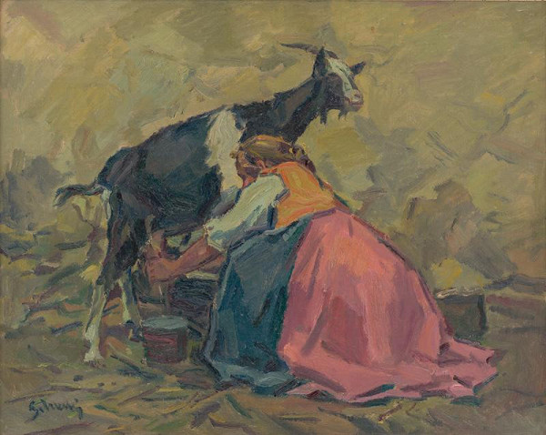 Gustáv Mallý – Milking