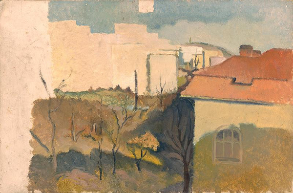 Vladimír Gessay – Vo vilovej štvrti mesta - nedokončený náčrt 