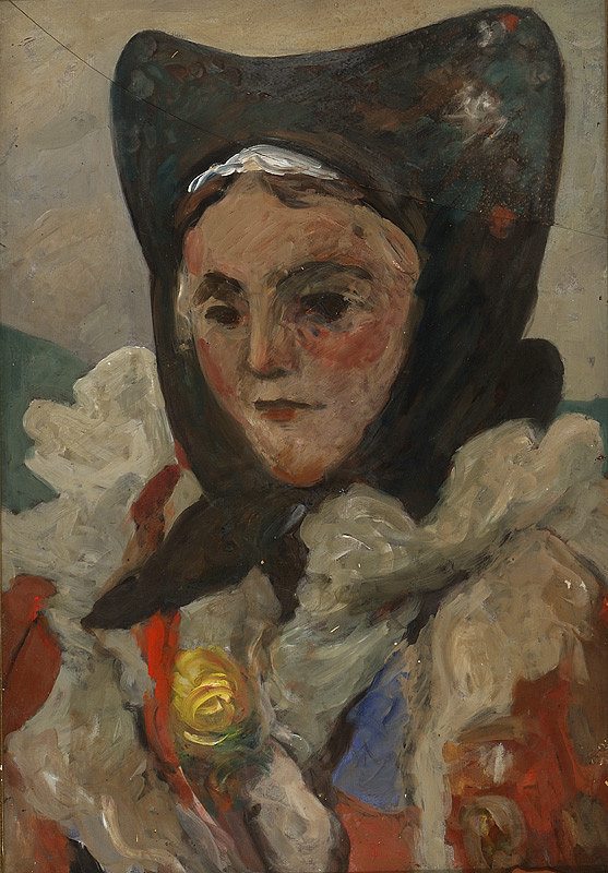 Jozef Ilečko – Village Girl with Black Headscarf