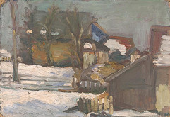 Irena Slavinská – Hospodársky dvor v zime 