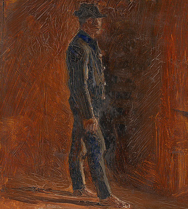 Ladislav Mednyánszky – Man Standing Barefoot with a Hat