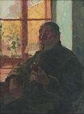 József Rippl-Rónai – Old Man with a Pipe by Window 