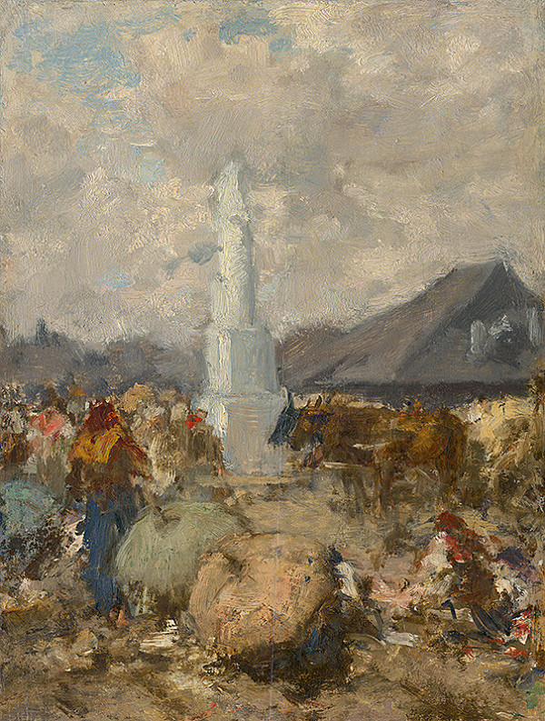 August von Pettenkofen – Na trhu pri stĺpe svätej Trojice v Szolnoku