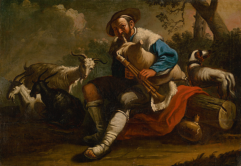Nemecký maliar z polovice 18. storočia – Pastier so stádom, 1750–1760, Slovenská národná galéria