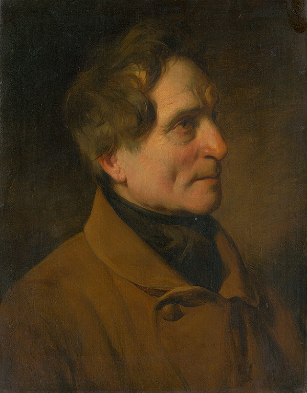 Nemecký maliar z roku 1852 – Podobizeň muža v hnedom kabáte
