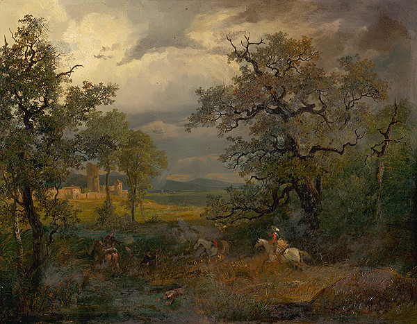 Nemecký maliar z 19. storočia – Jazdecká bitka