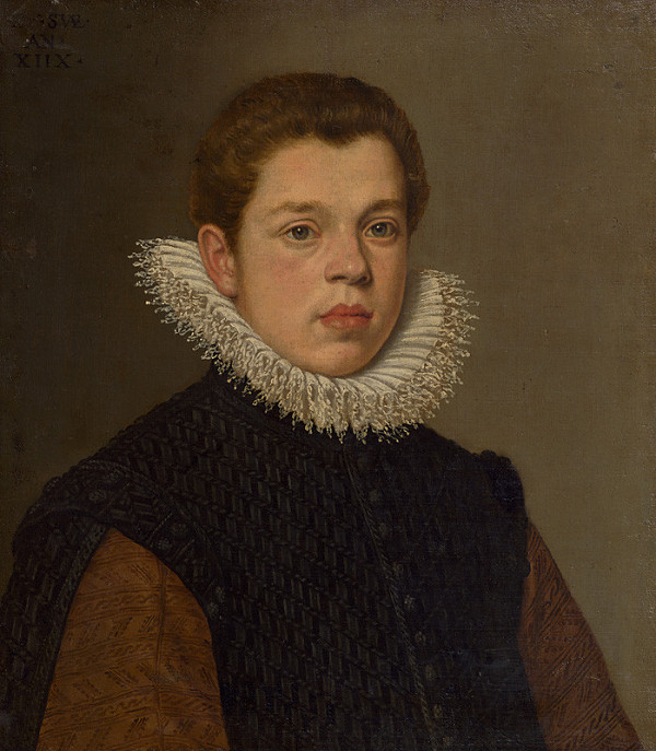 Domenico Tintoretto – Podobizeň mladého muža v bielom naberanom golieri