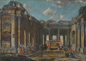 Giovanni Paolo Pannini – Scene from Roman History in Antique Ruins 