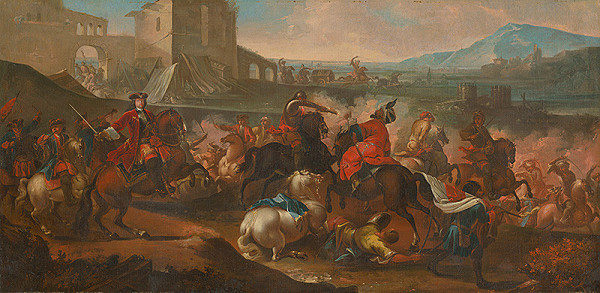 Nemecký maliar z 18. storočia – Jazdecká bitka