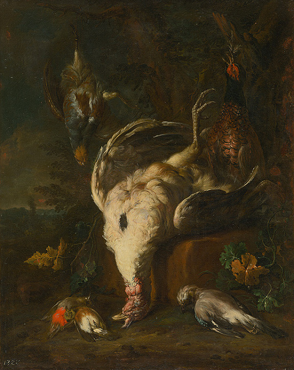 Nemecký maliar z 1. polovice 18. storočia – Zátišie s operenou zverinou