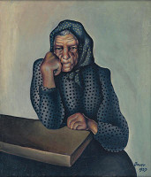 Konštantín Bauer – Worry (Old Woman Leaning on Arm) 