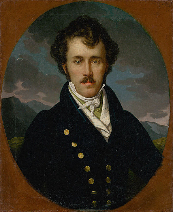 Teodor Boemm – Podobizeň muža s horskou krajinou v pozadí 