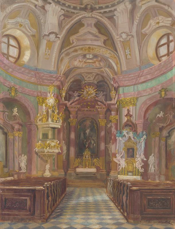 Ľudovít Vaníček – Vnútro kostola sv.Trojice v Bratislave