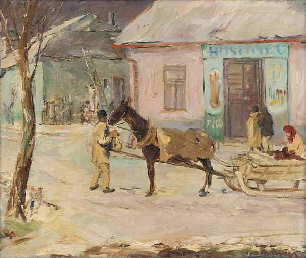 Július Nemčík – In front of an Alehouse