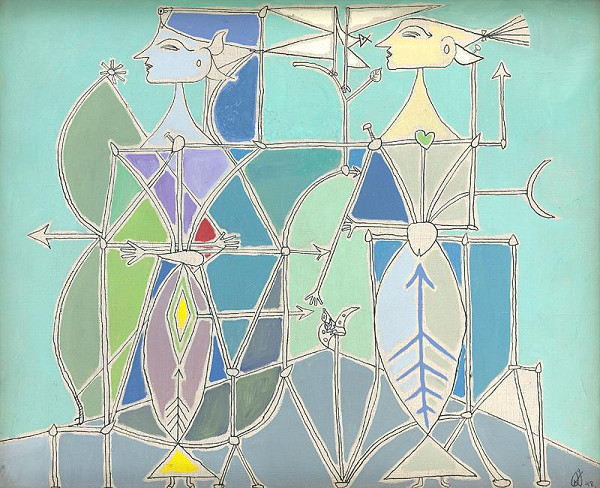 Óscar Domínguez – Women and white bird 