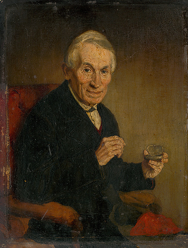 Stredoeurópsky maliar z 2. polovice 19. storočia – Portrét pána s dózou na tabak