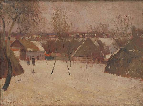 Karol Pongrácz – Village in Winter 