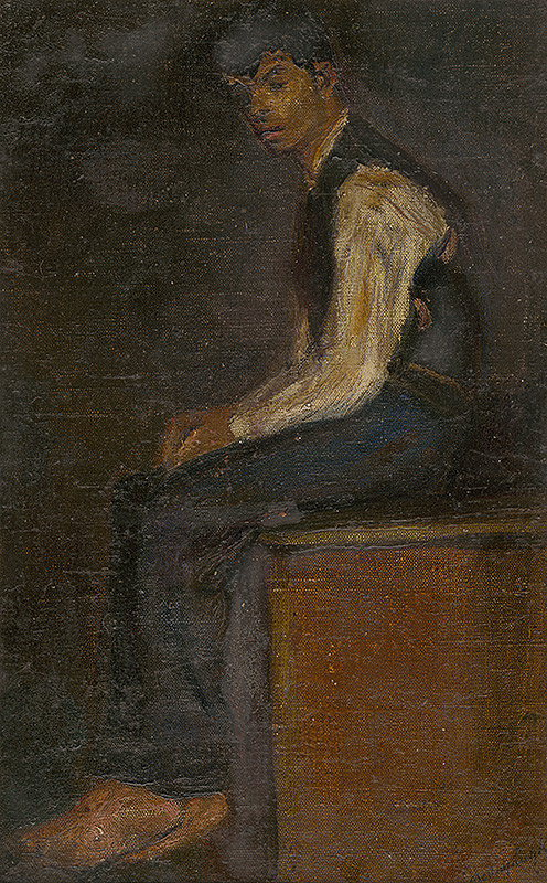 Ladislav Mednyánszky – Study of a Seated Man