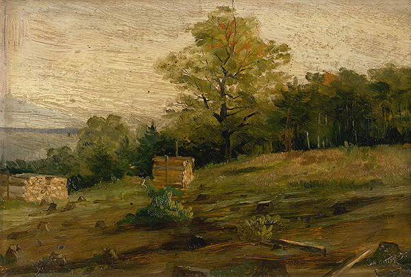 Ľudovít Čordák – Landscape with Cords of Wood