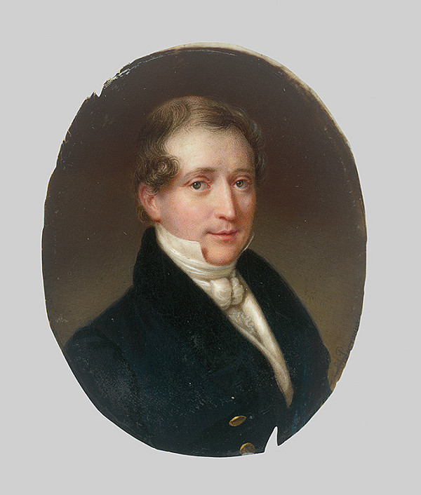 Stredoeurópsky maliar zo začiatku 19. storočia – Portrét muža v modrom žakete