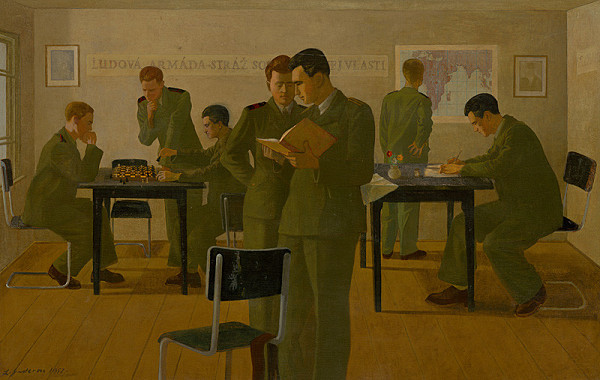 Ladislav Guderna – Soldiers in the Club-Room (From the Army Culture Room)