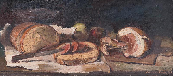 Július Nemčík – Zátišie so šunkou 