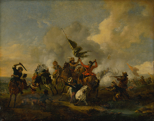 Nemecký maliar z 1. polovice 18. storočia – Jazdecká bitka