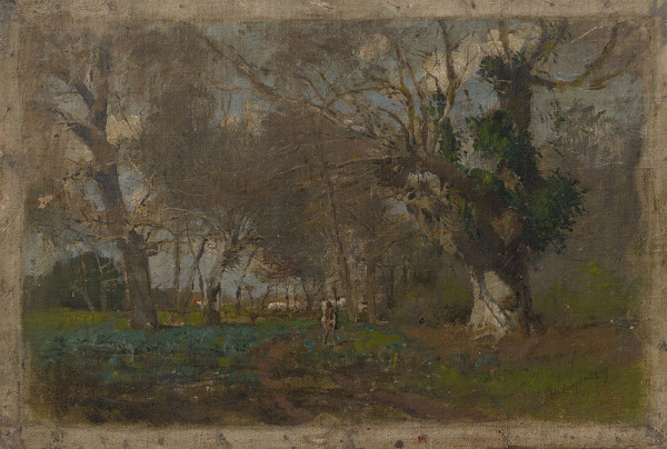 Ladislav Mednyánszky – Oak Trees near an Arm of the Váh