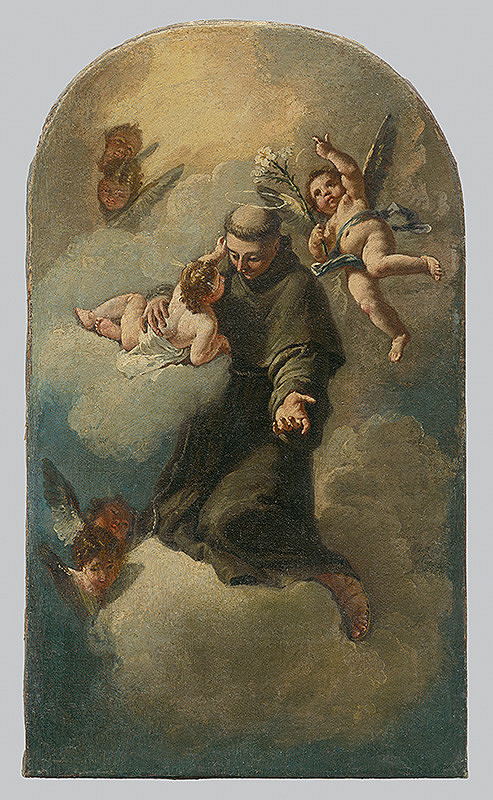 Stredoeurópsky maliar z konca 18. storočia, Neznámy stredoeurópsky maliar – Svätý Anton na oblaku obklopený anjelmi 