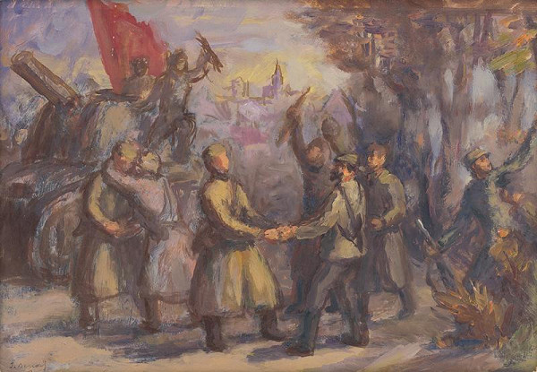 Jozef Bendík – Meeting of Partisans with the Soviet Army