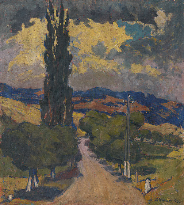 Jozef Kollár – Landscape with a Poplar Tree