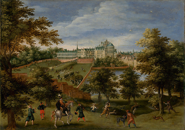 Esaias van den Velde – Palace Coudenberg in Brussels (Courtyard with the Brussels Palace)