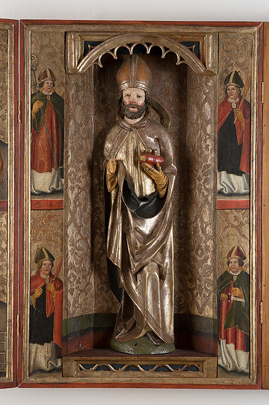 Slovenský maliar z 1. štvrtiny 16. storočia – Postavy svätcov-biskupov - 4 tabule 