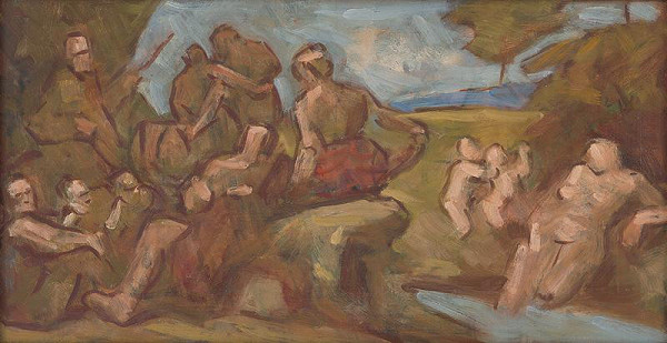 Milan Thomka Mitrovský – Sketch of Composition with Bathing People