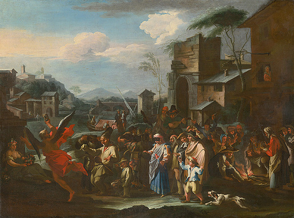 Severotaliansky maliar z 18. storočia – Karnevalová scéna