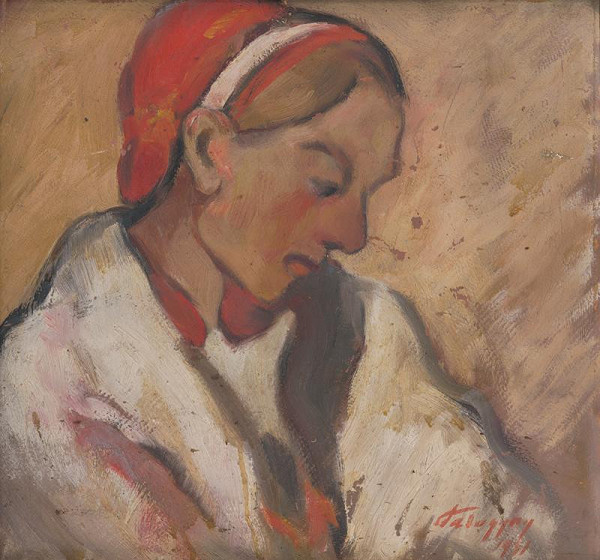 Zolo Palugyay – Girl in a Red Bonnet