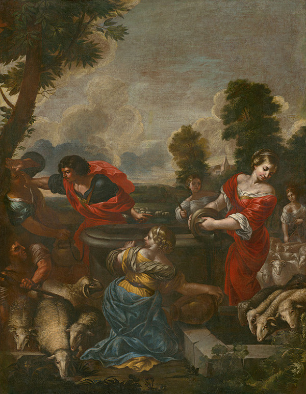 Francúzsky maliar z polovice 17. storočia – Moses and Jethro's daughters